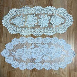 Vintage Elegant Lace Table Runners: ivory and white floral